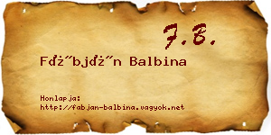 Fábján Balbina névjegykártya